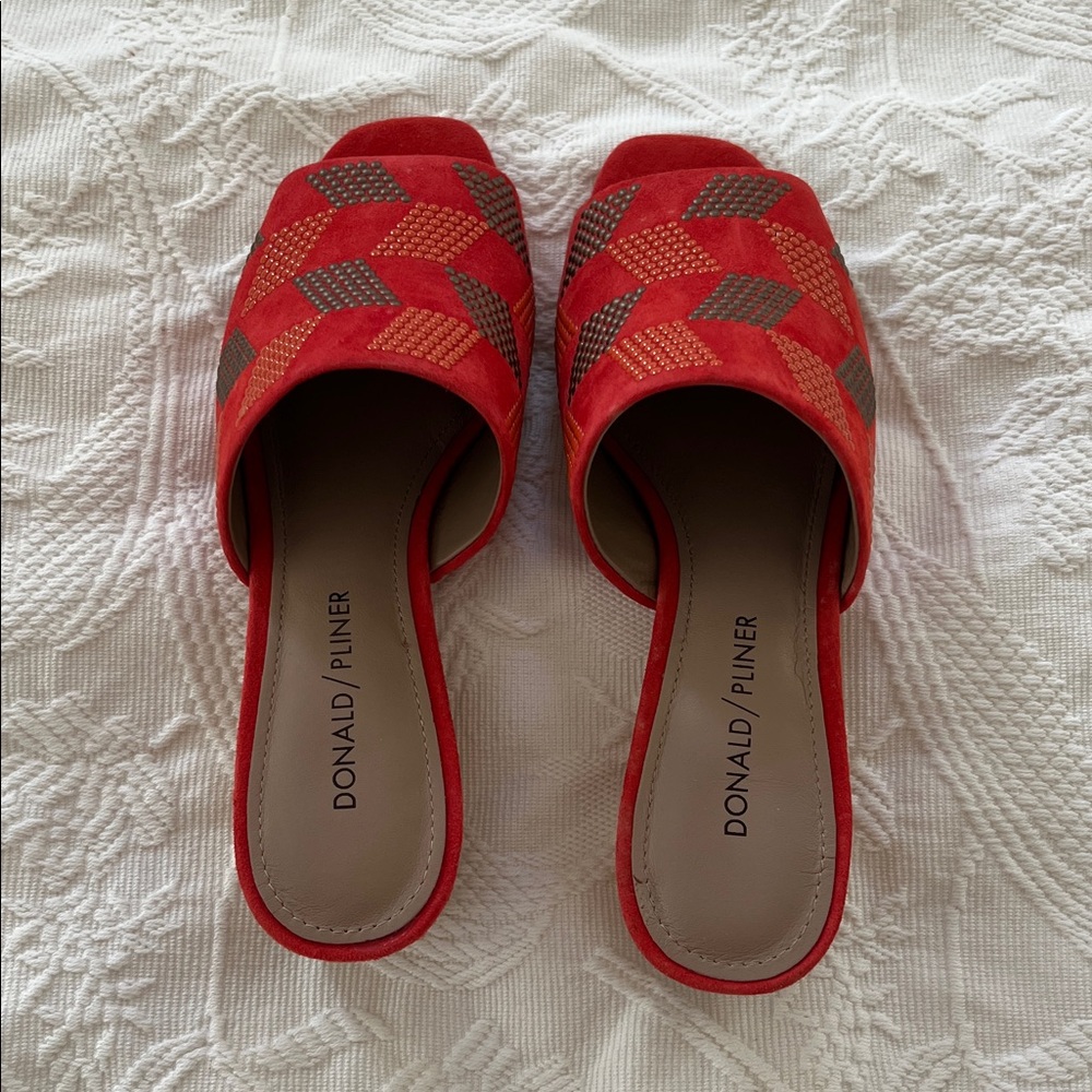 Donald J. Pliner Orange and green sandals. 6 M - Picture 5 of 6